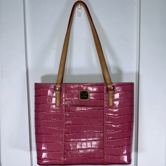 Dooney & Bourke Handbags - Dooney & Bourke Pink Croc-Embossed Tote Bag